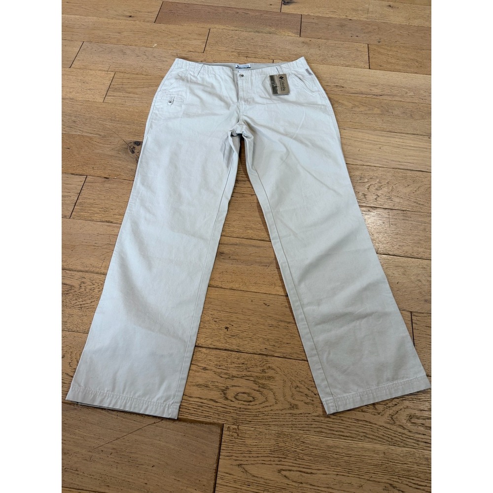 Columbia Edgewater Chino Pants Womens 18 Long Beige Cotton‎ Straight NWT (684)